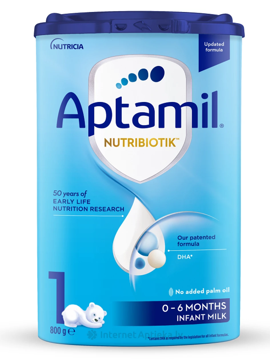 Piena maisījums Aptamil 1 zīdaiņiem no dzimšanas, 800 g | internetaptieka.lv