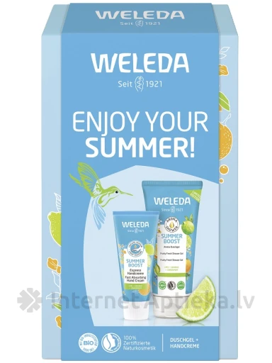 Weleda Summer Boost komplekts: dušas želeja 200 ml + roku krēms 50 ml | internetaptieka.lv