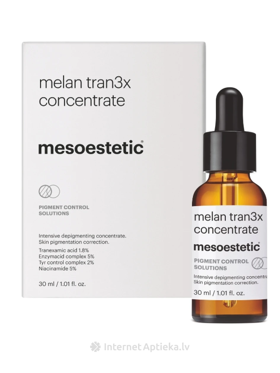 Mesoestetic melan tran3x depigmentējošs koncentrāts, 30 ml | internetaptieka.lv