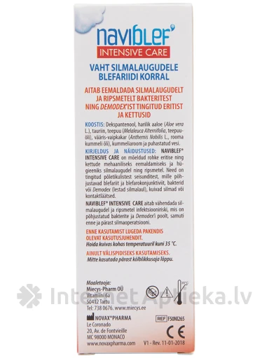 NAVIBLEF INTENSIVE CARE oчищающая пенка для век и ресниц, 50 мл | internetaptieka.lv