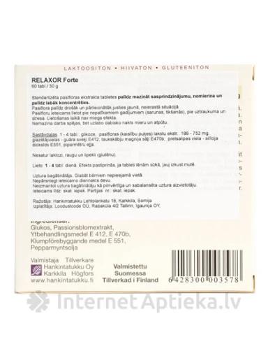 Relaxor Forte, 60 tabletes | internetaptieka.lv