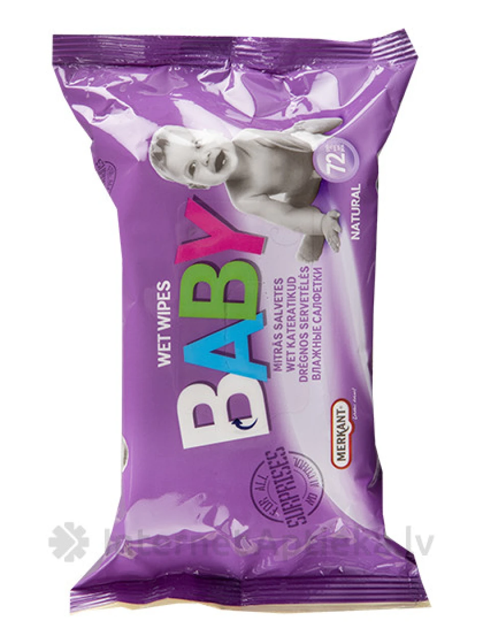 Merkant Baby влажные салфетки для детей, 72 шт. | internetaptieka.lv