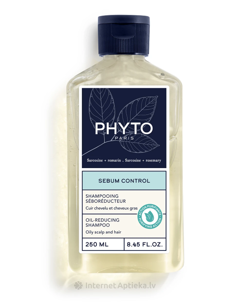 PHYTO SCALP SOLUTION sebumu regulējošs šampūns taukainiem matiem un galvas ādai, 250 ml | internetaptieka.lv