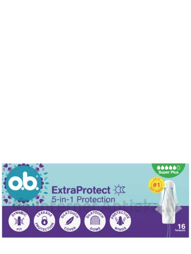 o.b. Hügieenilised tampoonid ExtraProtect SuperPlus, 16 tk | internetaptieka.lv