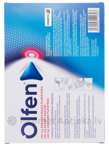 Olfen Patch ārstnieciskais plāksteris 140mg, 2 gab. | internetaptieka.lv