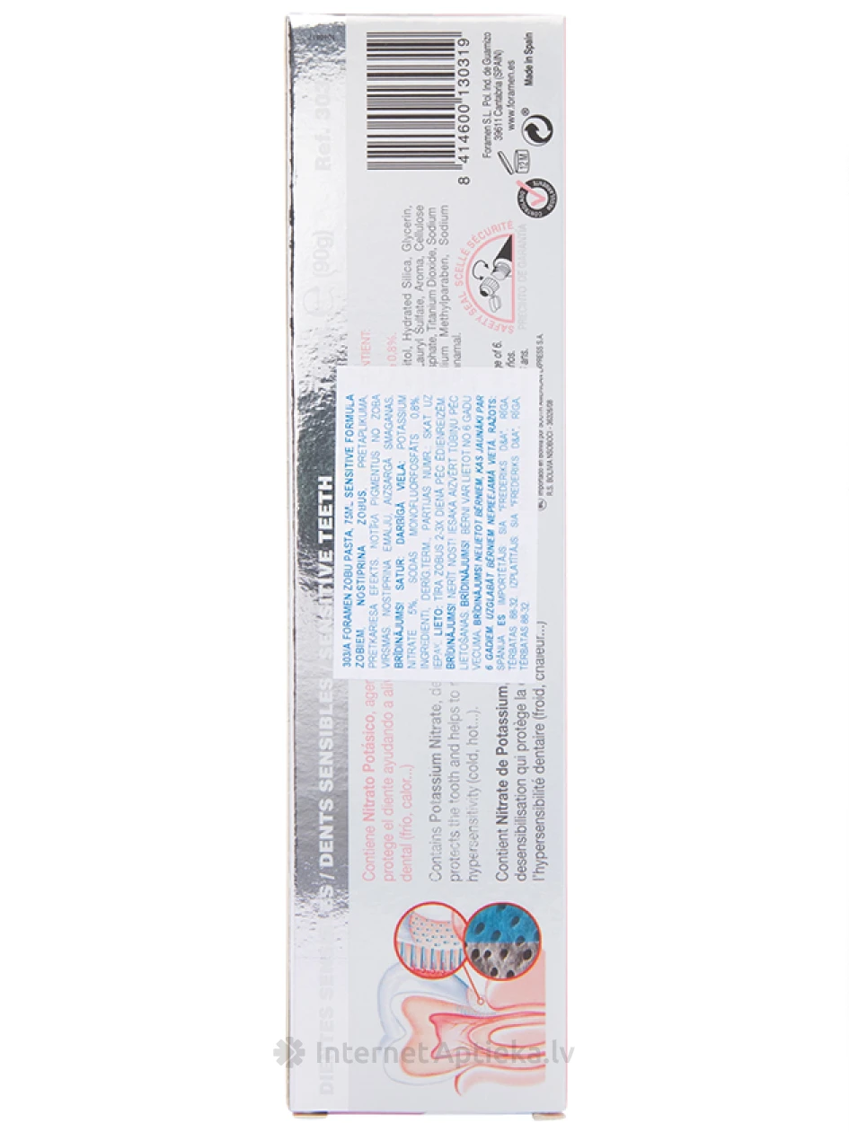 Foramen zobu pasta piemērota jūtīgiem zobiem, 75 ml | internetaptieka.lv