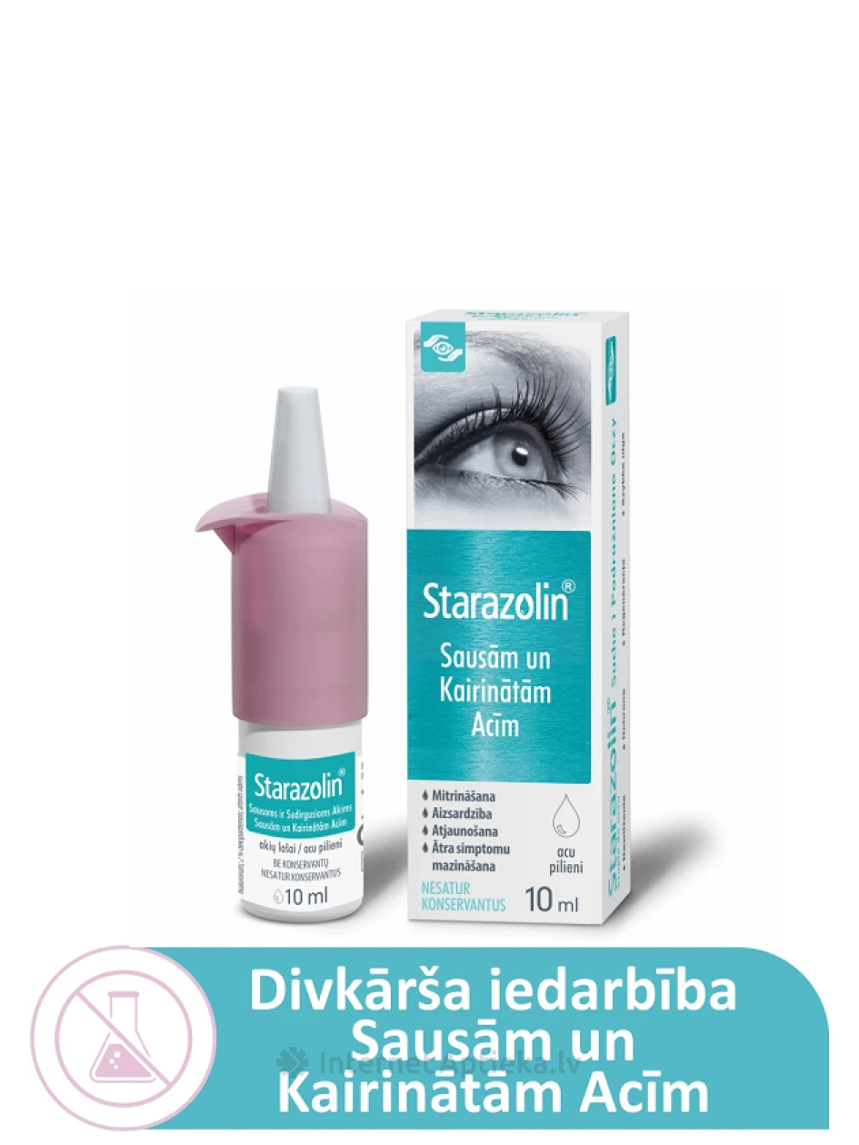 Starazoliini tilgad kuivadele ja ärritunud silmadele, 10 ml | internetaptieka.lv