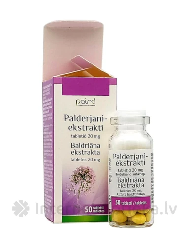 Palderjani ekstrakt 20 mg, 50 tabletti | internetaptieka.lv