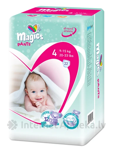 MAGICS PANTS Magical Tubes трусики-подгузники Maxi 9-15 kg, 22 шт. | internetaptieka.lv
