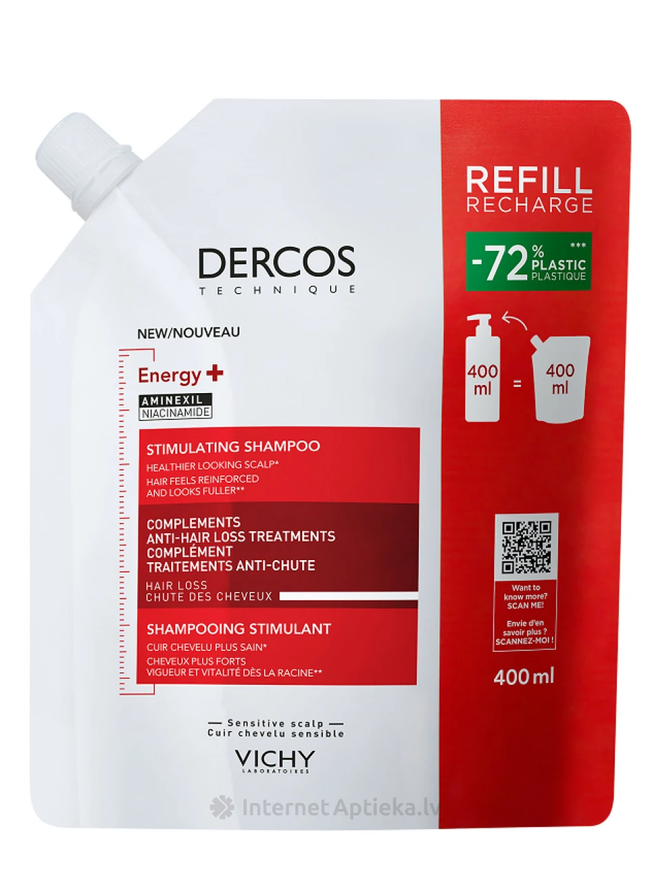 Vichy Dercos Energy+ tugevdav šampoon, 400 ml | internetaptieka.lv