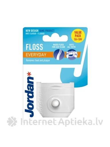 JORDAN Everyday Floss zobu diegs, 50+10 m | internetaptieka.lv