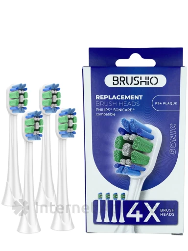 Brushio maināmie uzgaļi aplikuma noņemšanai saderīgi ar Philips, 4 gb. | internetaptieka.lv