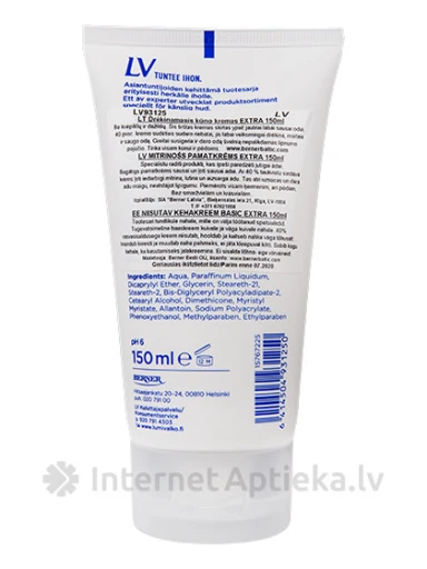 LV Extra Базовый крем для чувствительной кожи, 150 мл | internetaptieka.lv
