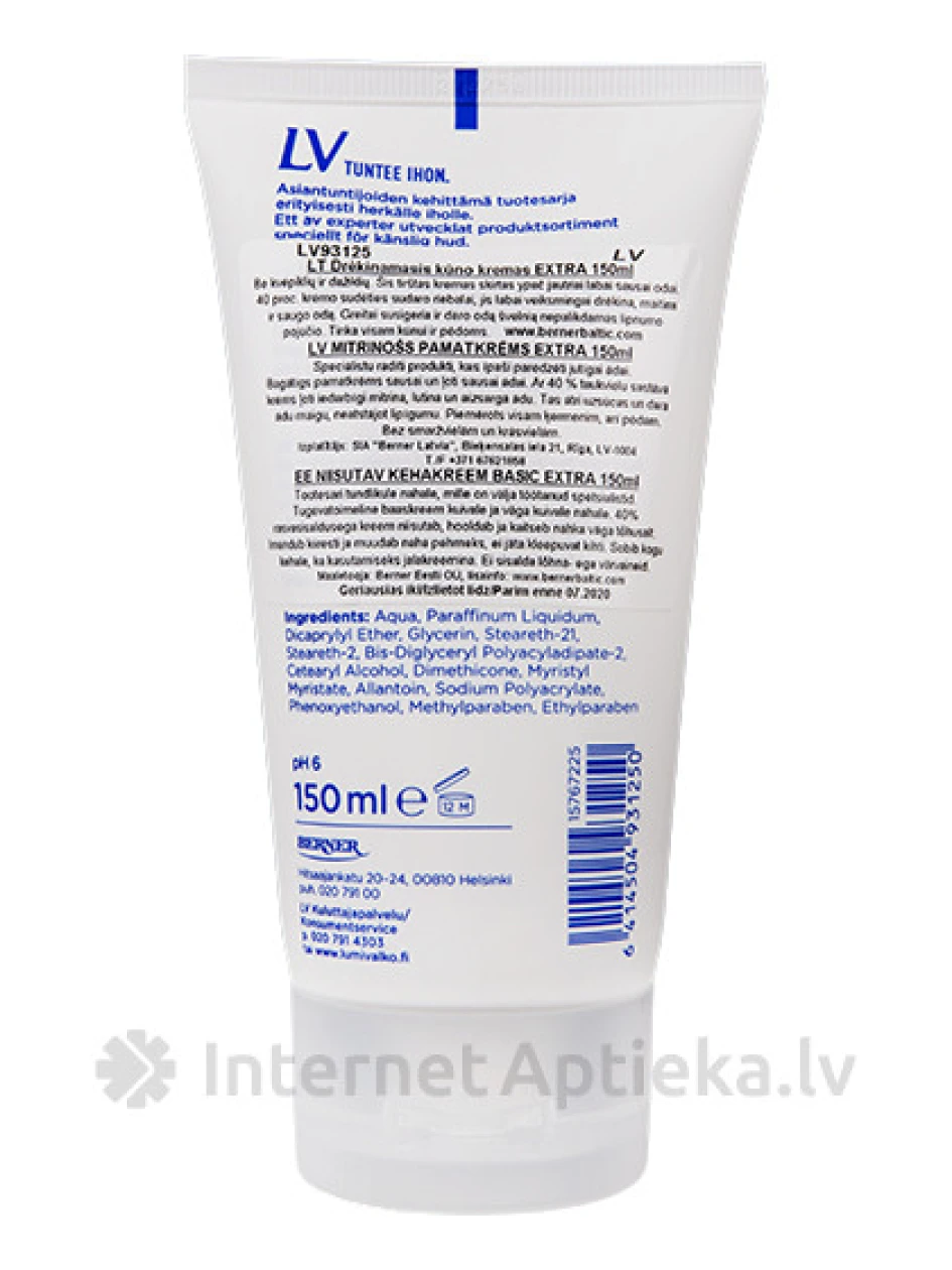 LV Extra Базовый крем для чувствительной кожи, 150 мл | internetaptieka.lv