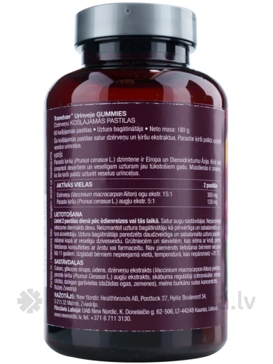 New Nordic Cranberry™ Urinary Tract Gummies, 60 närimistabletti | internetaptieka.lv
