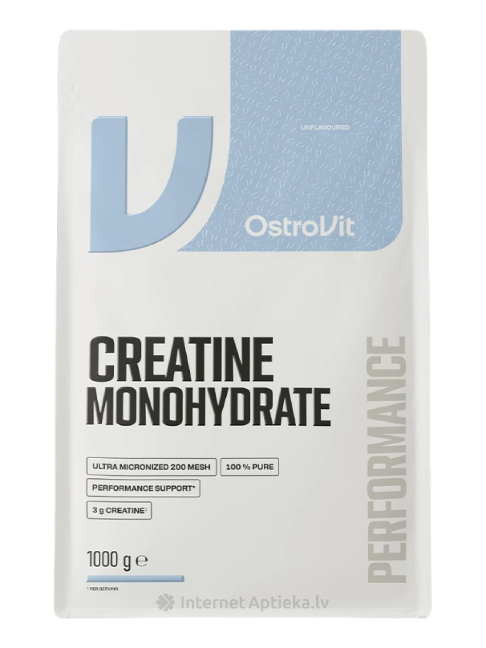 OstroVit 100% Creatine Monohydrate pulveris, 1000 g | internetaptieka.lv