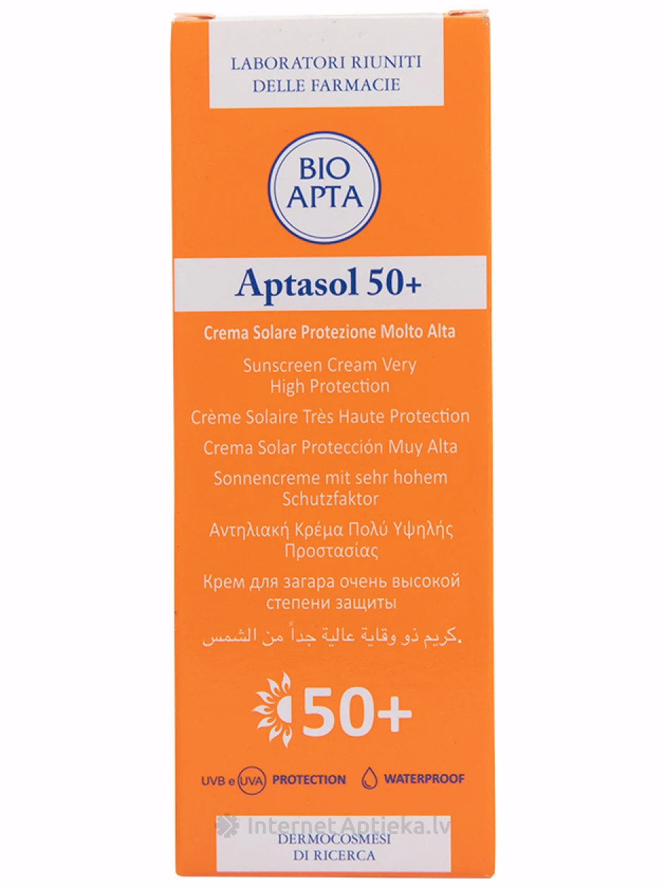 Bioapta Aptasol 50+ солнцезащитный крем, 75 мл | internetaptieka.lv
