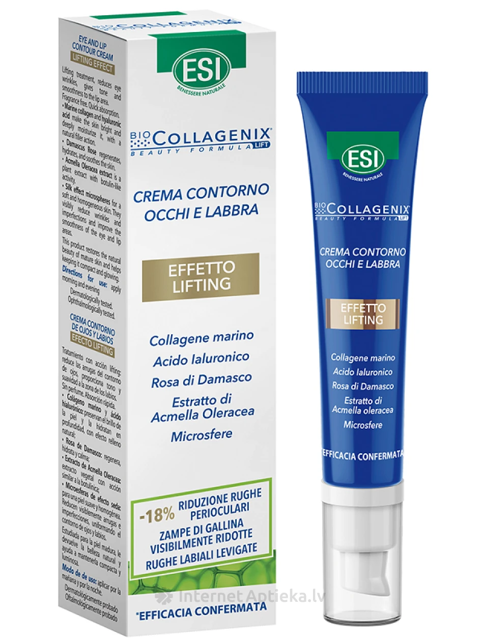 Lifting-efektiga ESI Biocollagenix silma- ja huulekontuurikreem, 15 ml | internetaptieka.lv