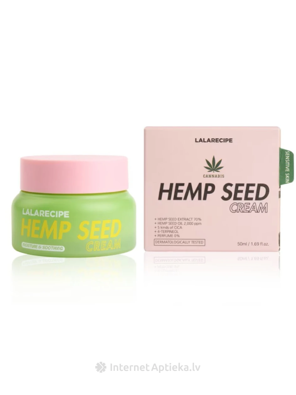 Lalarecipe Hemp Seed Cream intensīvs sejas krēms, 50 ml | internetaptieka.lv