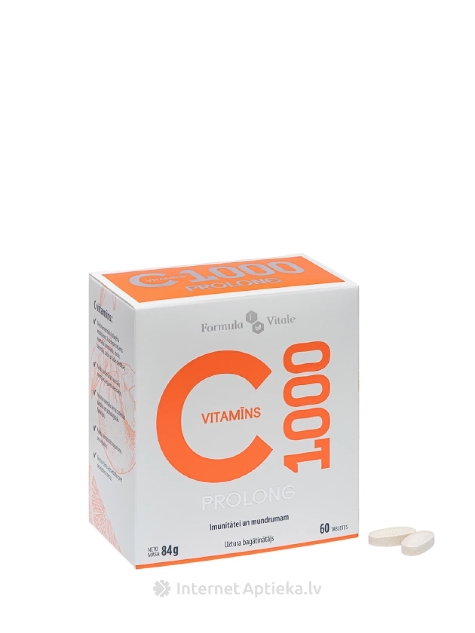 Formula Vitale C vitamīns 1000 PROLONG, 60 tabletes | internetaptieka.lv