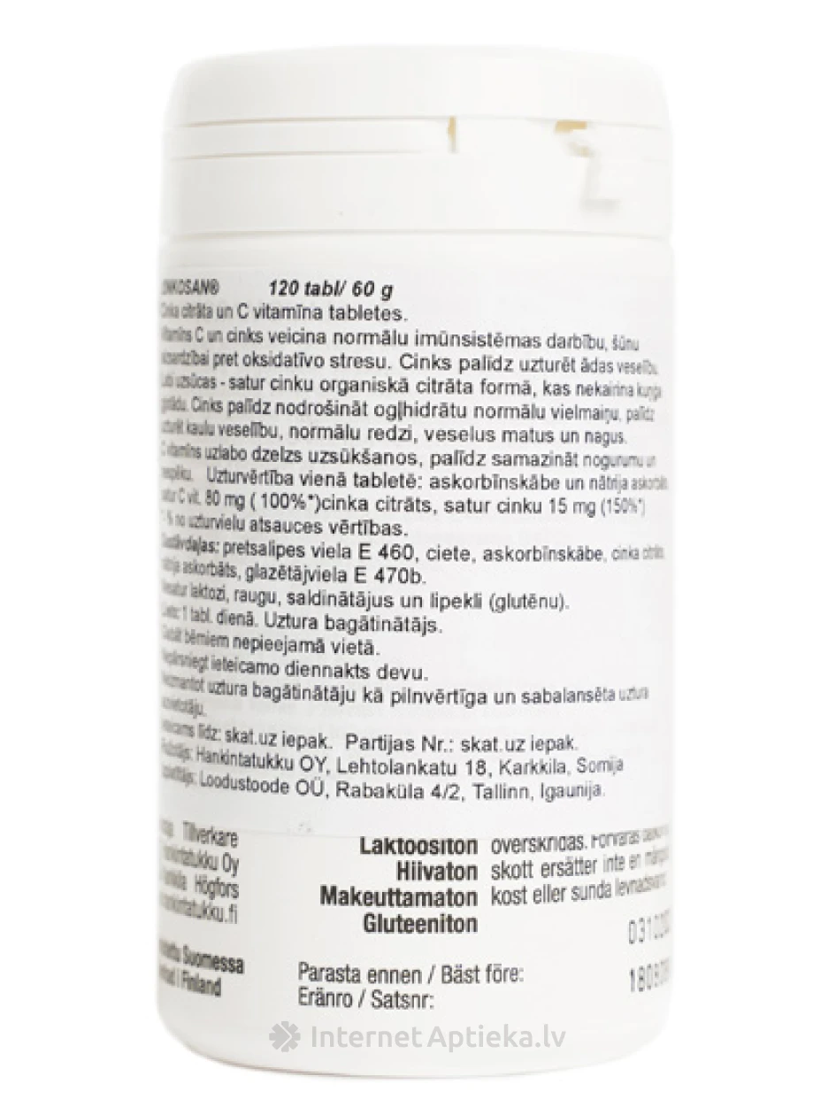 Zinkosan, 120 таблеток | internetaptieka.lv