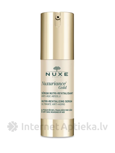 Barojošs–atsvaidzinošs, maksimāli pret novecošanos aizsargājošs serums Nuxuriance Gold Nutri-revitalizing serum ultimate anti-aging, 30 ml | internetaptieka.lv