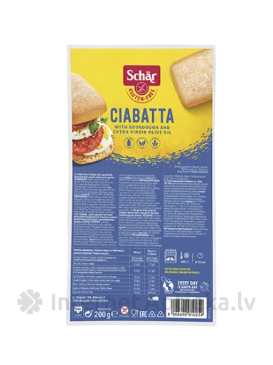 Schär Ciabatta bezglutēna maizītes, gatavas cepšanai, 200 g | internetaptieka.lv