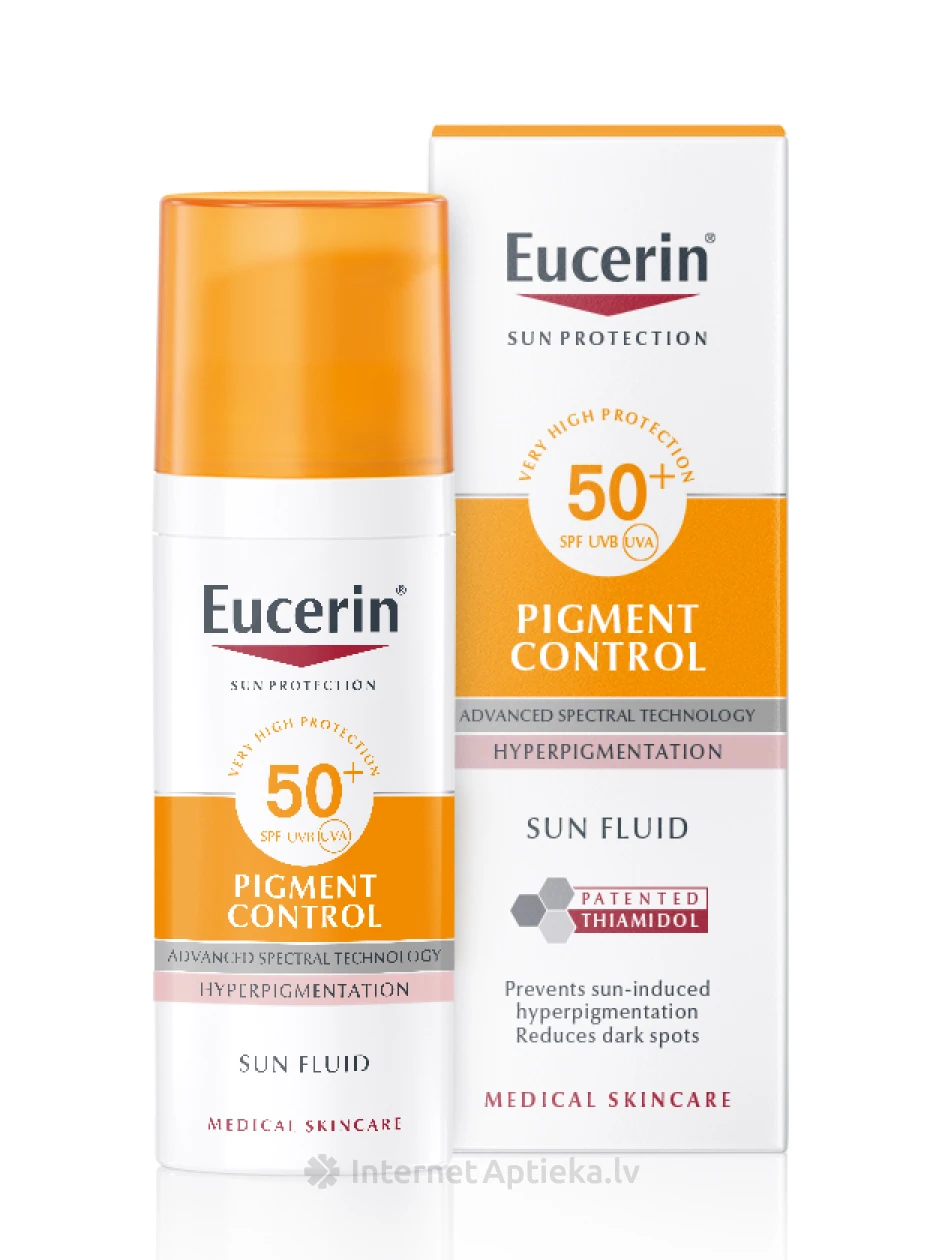 Eucerin Sun pigment control sauļošanās līdzeklis pret hiperpigmentāciju ar SPF50+, 50 ml | internetaptieka.lv