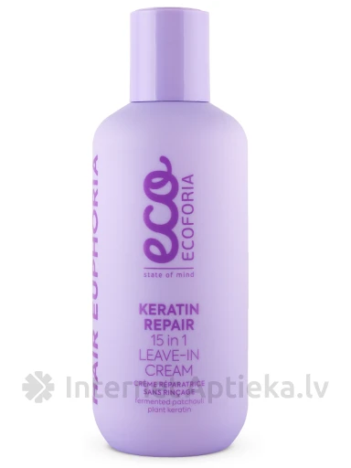 ECOFORIA Keratin Repair 5 в 1 несмываемый крем для волос, 200 мл | internetaptieka.lv