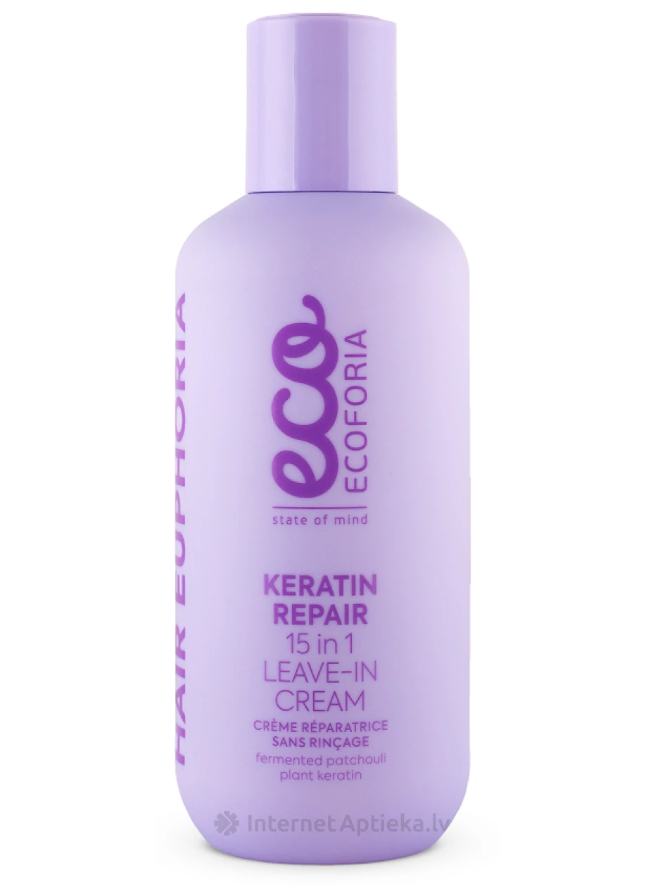 ECOFORIA Keratin Repair 5 в 1 несмываемый крем для волос, 200 мл | internetaptieka.lv