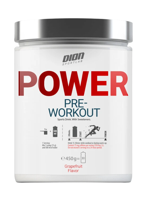 Dion Sportlab Power pirms treniņa ar greipfrūtu garšu, 450 g