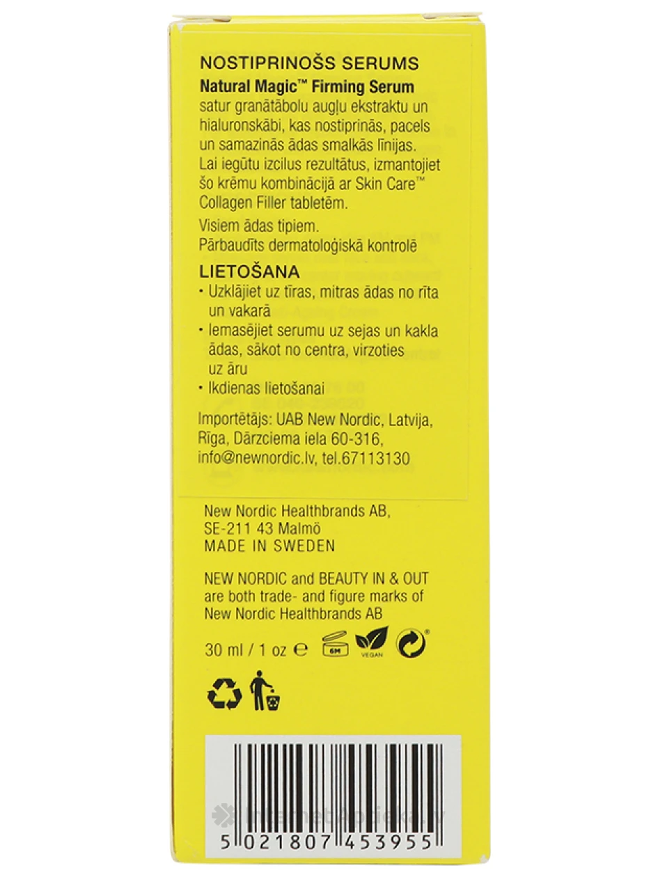 Укрепляющая сыворотка для кожи NEW NORDIC NATURAL MAGIC, 30 мл | internetaptieka.lv