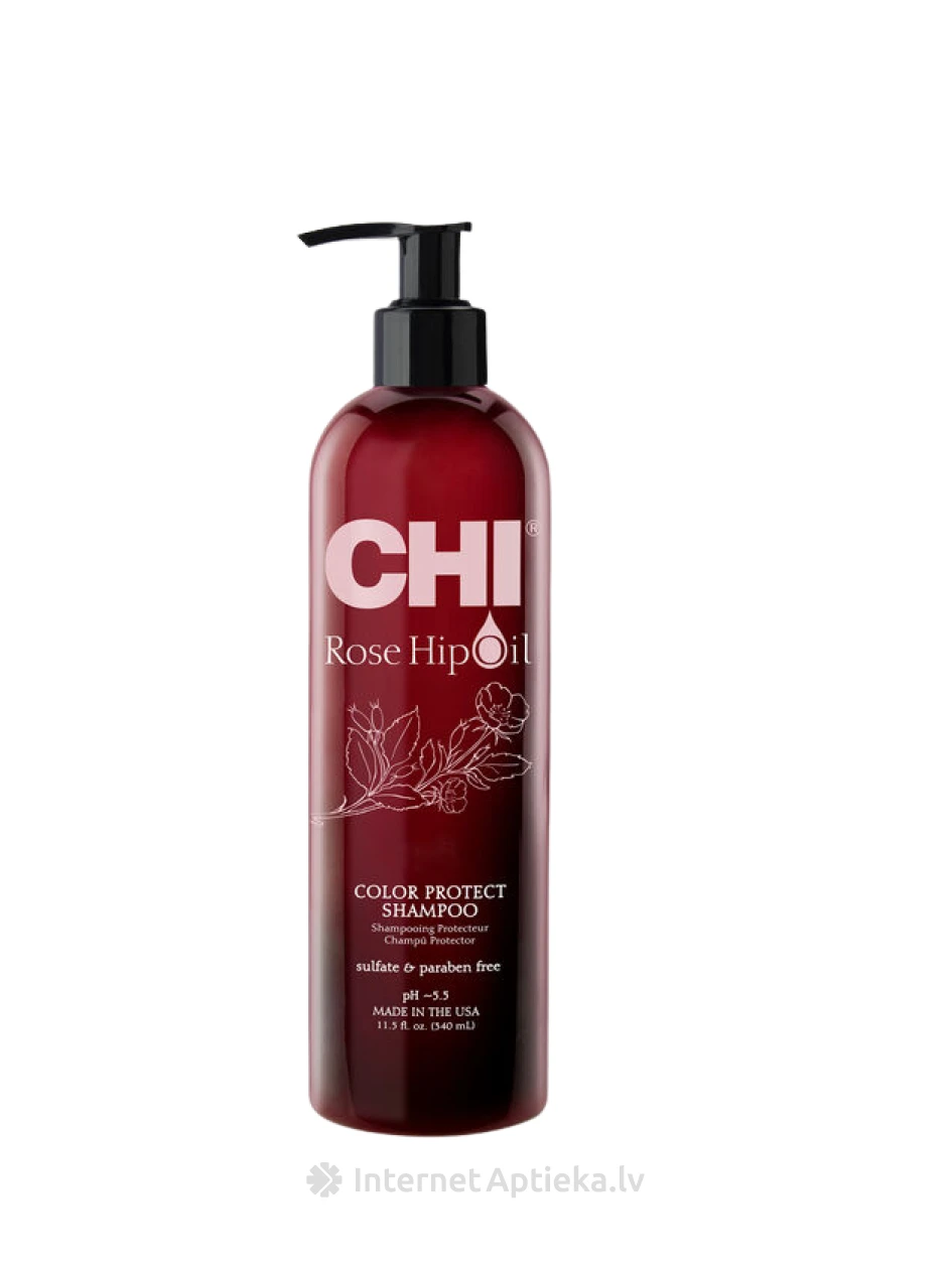 CHI Rose Hip Oil šampūns krāsotiem matiem, 340 ml | internetaptieka.lv