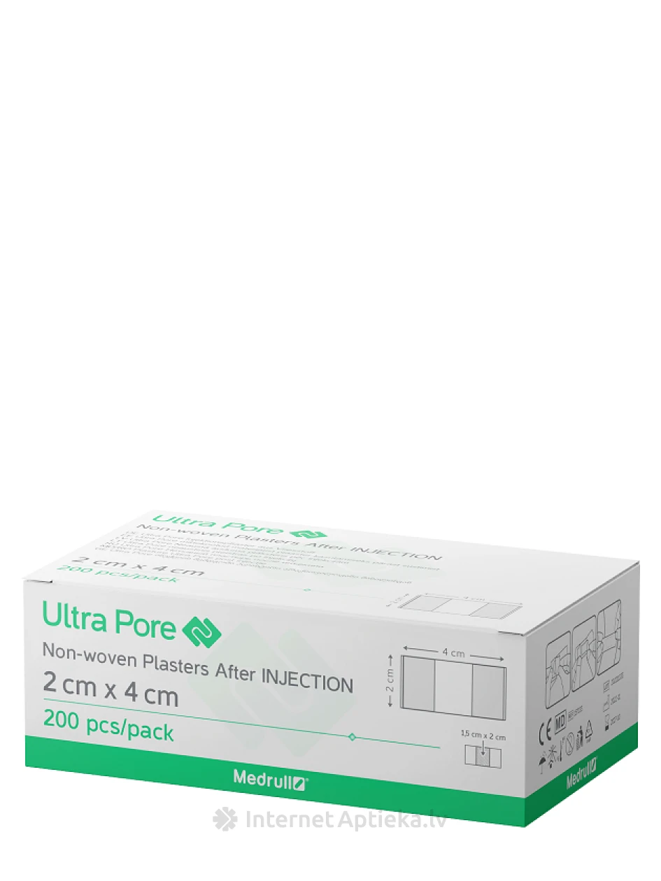 Ultra Pore Fabric plaaster pärast süstimist 2cm x 4cm, 200 tk. | internetaptieka.lv