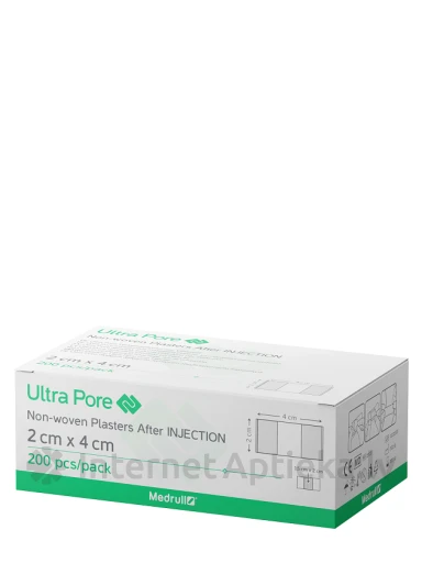 Ultra Pore Auduma plāksteris pēc injekcijām 2cm x 4cm, 200 gb. | internetaptieka.lv