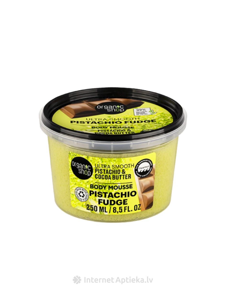 ORGANIC SHOP kūno muilas Pistacijų Fudge su pistacijomis ir kakava, 250 ml | internetaptieka.lv