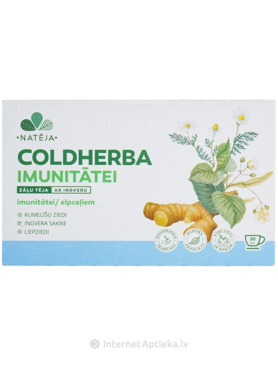 Nateja Coldherba чай для имунитета, 20 пакетиков | internetaptieka.lv