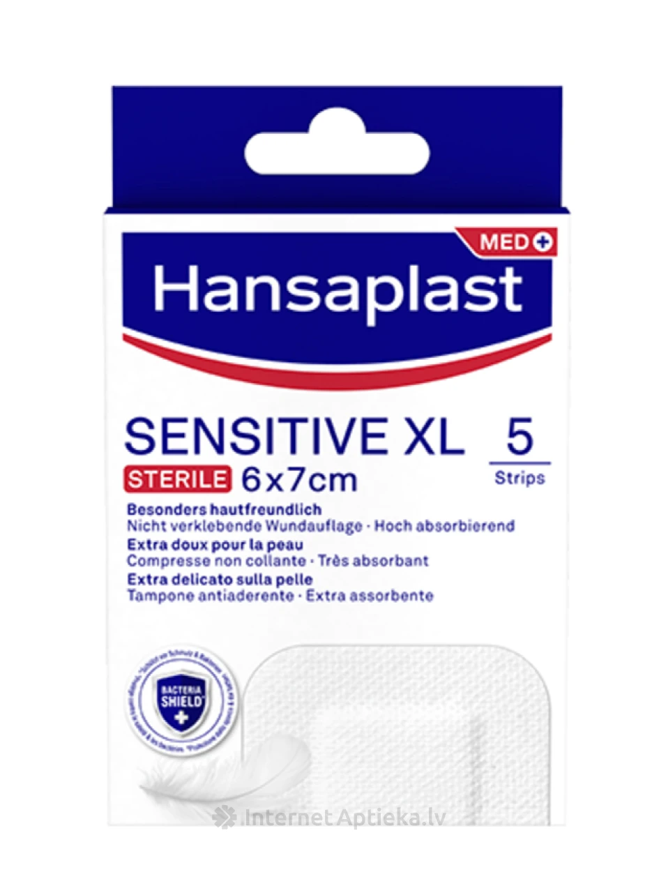 Hansaplast Sensitive XL 6*7cm, 5 tk. | internetaptieka.lv