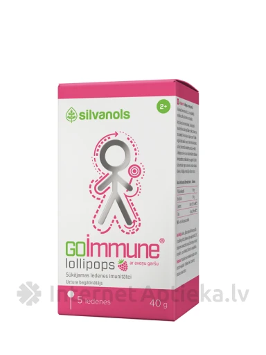 Silvanols GoImmune Lollipops ar aveņu garšu, 5 gb. | internetaptieka.lv