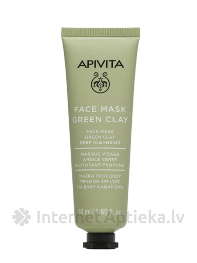 APIVITA Žalioji molio veido kaukė, 50 ml | internetaptieka.lv