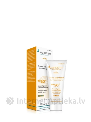 Lavigor Laviderm oil free saules aizsargkrēms sejai SPF 50+, 50 ml | internetaptieka.lv