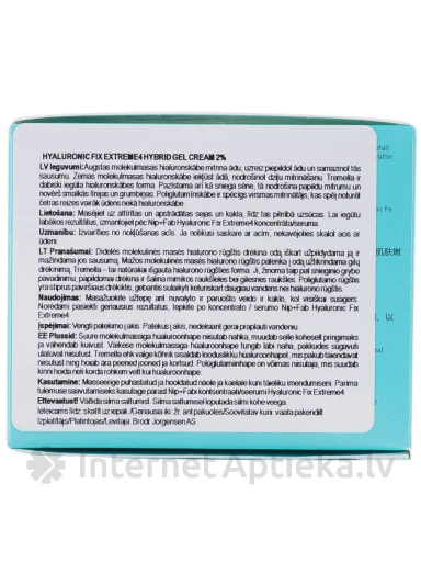 NIP+FAB Hyaluronic Fix Extreme4 näokreem 2%, 50 ml | internetaptieka.lv
