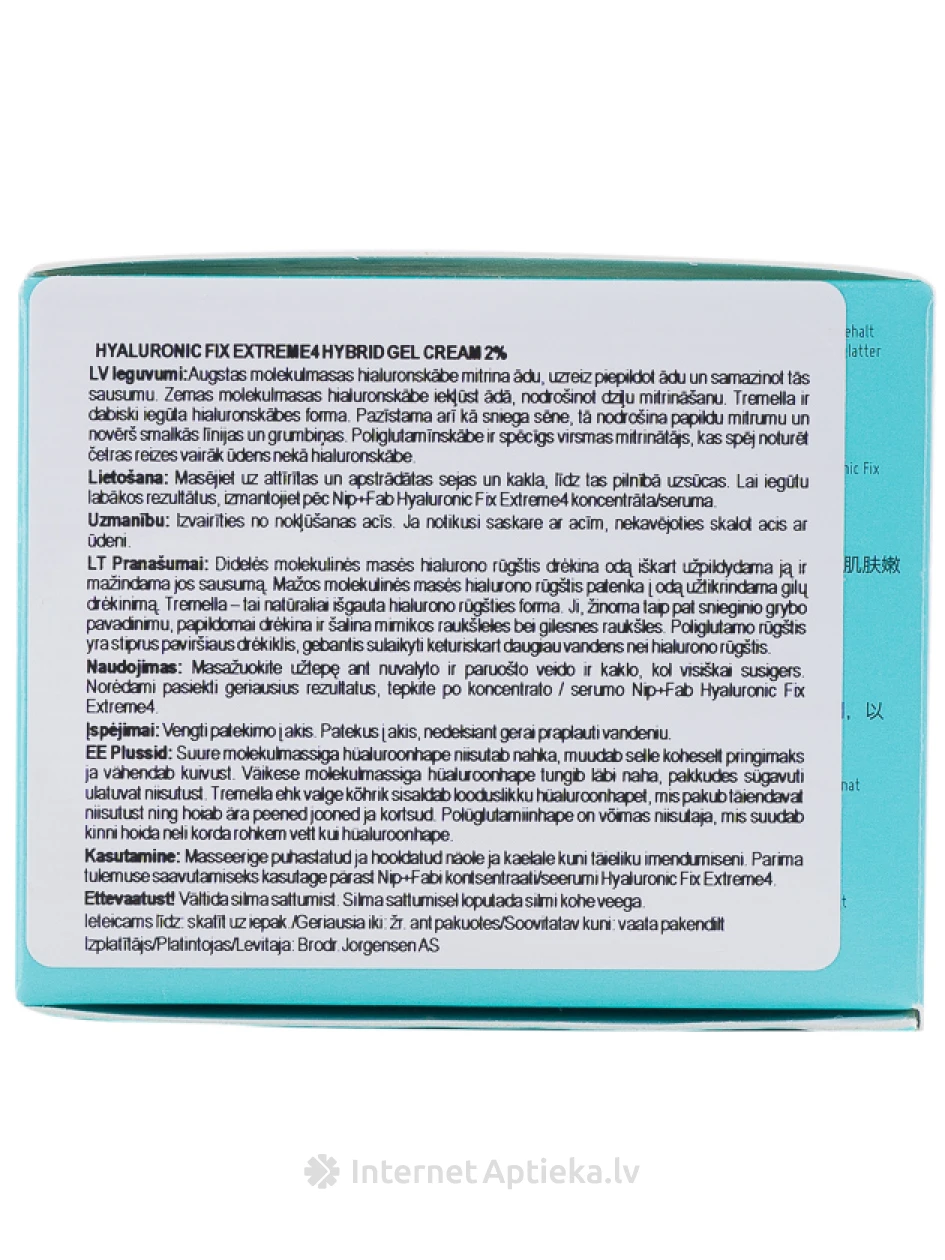 NIP+FAB Hyaluronic Fix Extreme4 näokreem 2%, 50 ml | internetaptieka.lv