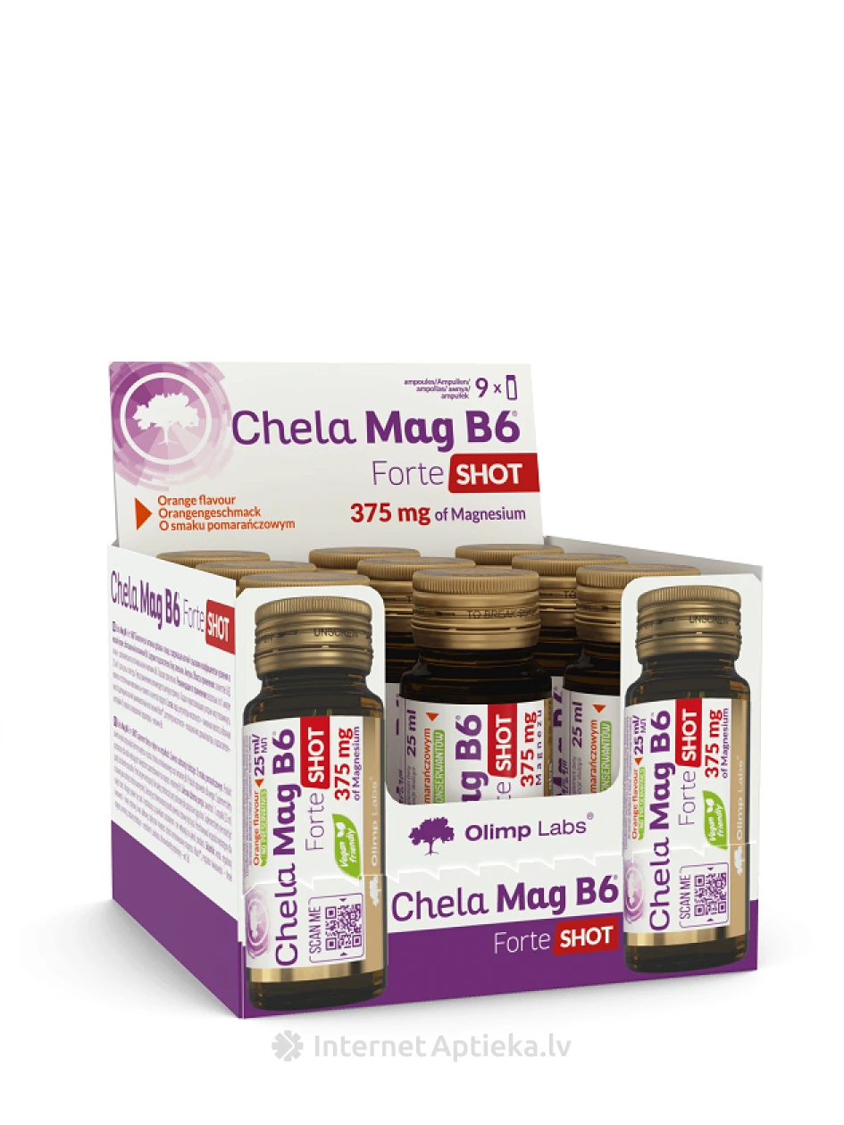 Olimp Labs Chela Mag B6 forte ķiršu, 9 pudeles | internetaptieka.lv