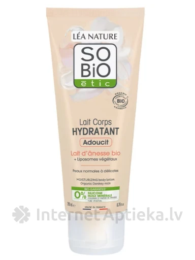 So Bio Mitrinošs ķermeņa pieniņš ar ēzeļa pienu, 200 ml | internetaptieka.lv