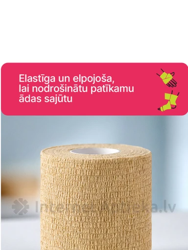 Medrull Fix-O elastinis tvarstis 5 cm x 4,5 m, lipnus, 1 vnt. | internetaptieka.lv