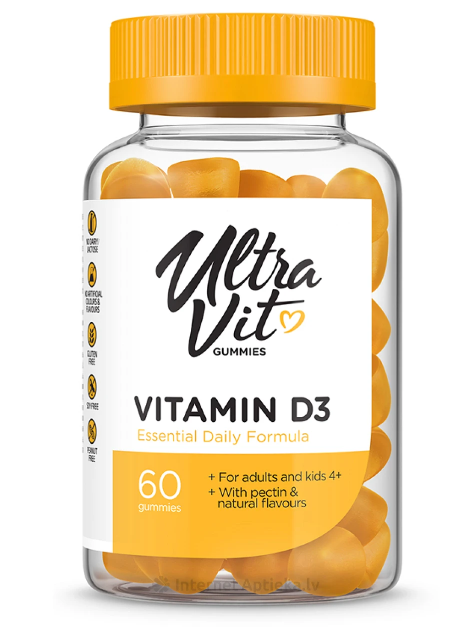 UltraVit Gummies Vitamin D3, 60 gb. | internetaptieka.lv