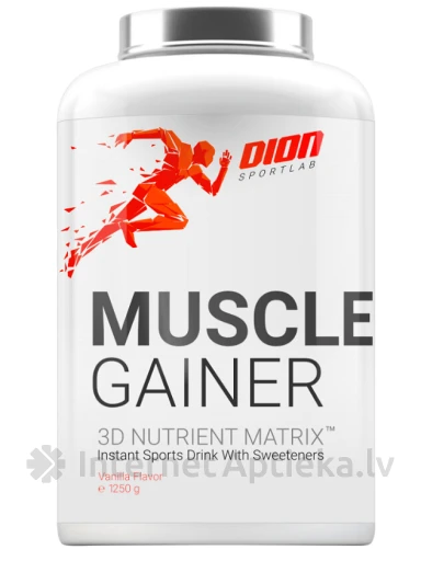 Dion Sportlab Dion muscle gainer ar zemeņu garšu, 1250 g | internetaptieka.lv