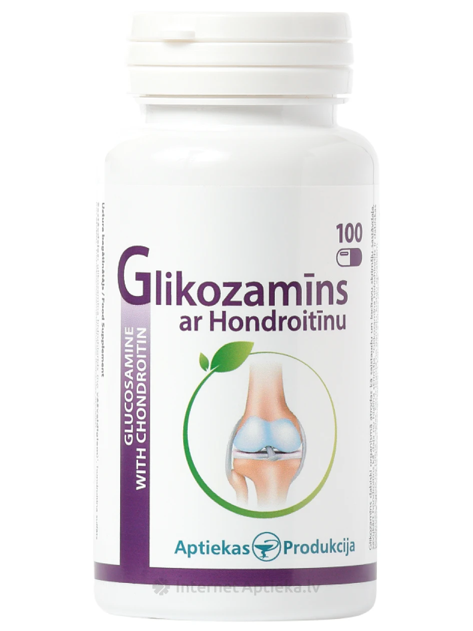 Глюкозамин с хондроитином 100 капсул, 100 капсул | internetaptieka.lv