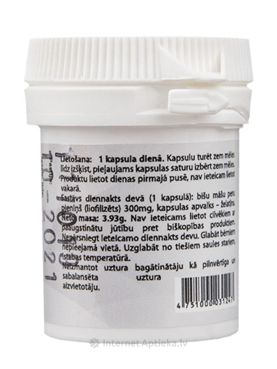 Пчелиное маточное молочко 300 мг, 10 капсул | internetaptieka.lv